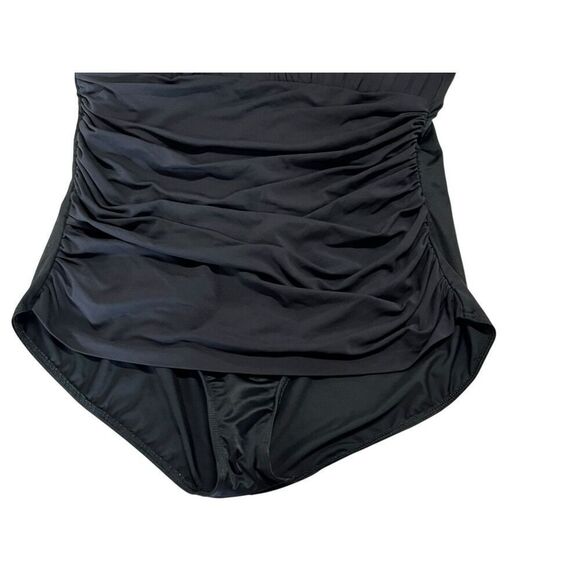 Miraclesuit Swimsuit Rialto One Piece Ruched Tummy Control Size 24 Black - Picture 9 of 11